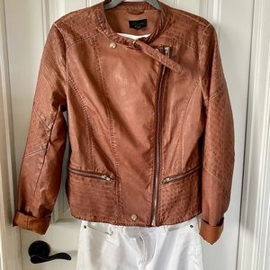Brown faux leather leather jacket